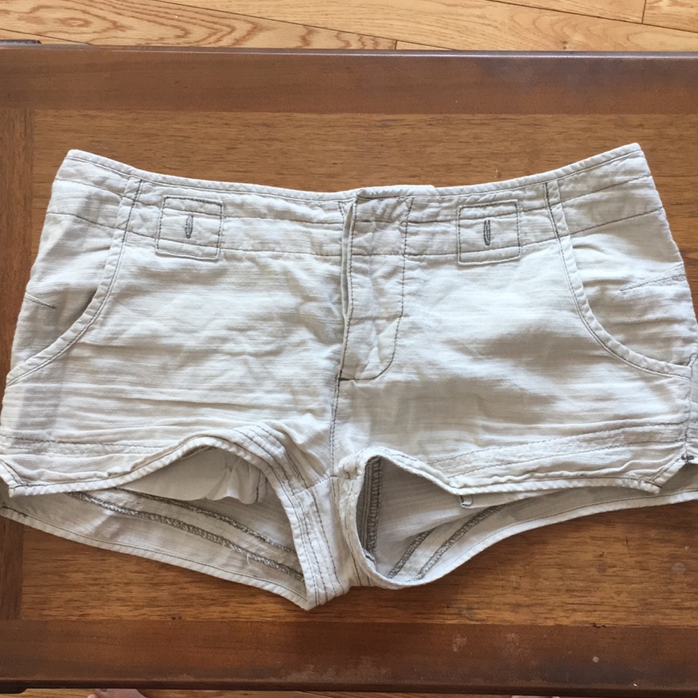 Free People Linen Button Fly Shorts